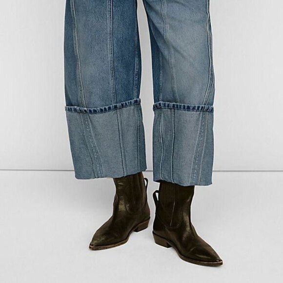 We The Free Allistar Leather Mid-Calf Pointed Boots 9 - Picture 1 of 10